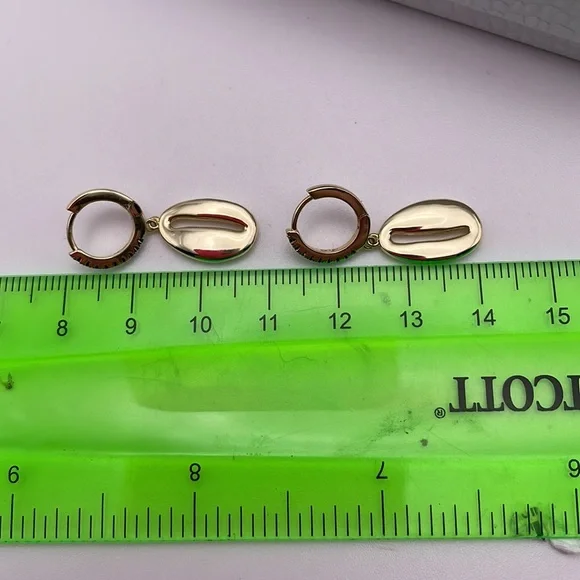 Earrings Gold Plated 18K Huggies Modern Fashion Woman’s Girl’s - Picture 10 of 12